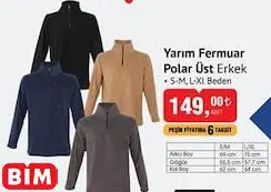 YARIM FERMUAR POLAR ÜST ERKEK YARIM FERMUAR POLAR ÜST ERKEK